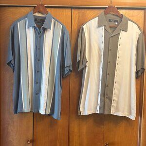 2 Nat Nast 100% Silk Men's Shirts Large